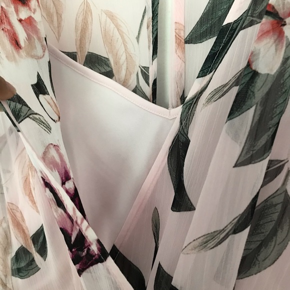 Calvin Klein Floral Chiffon V-neck Dress - Picture 8 of 16